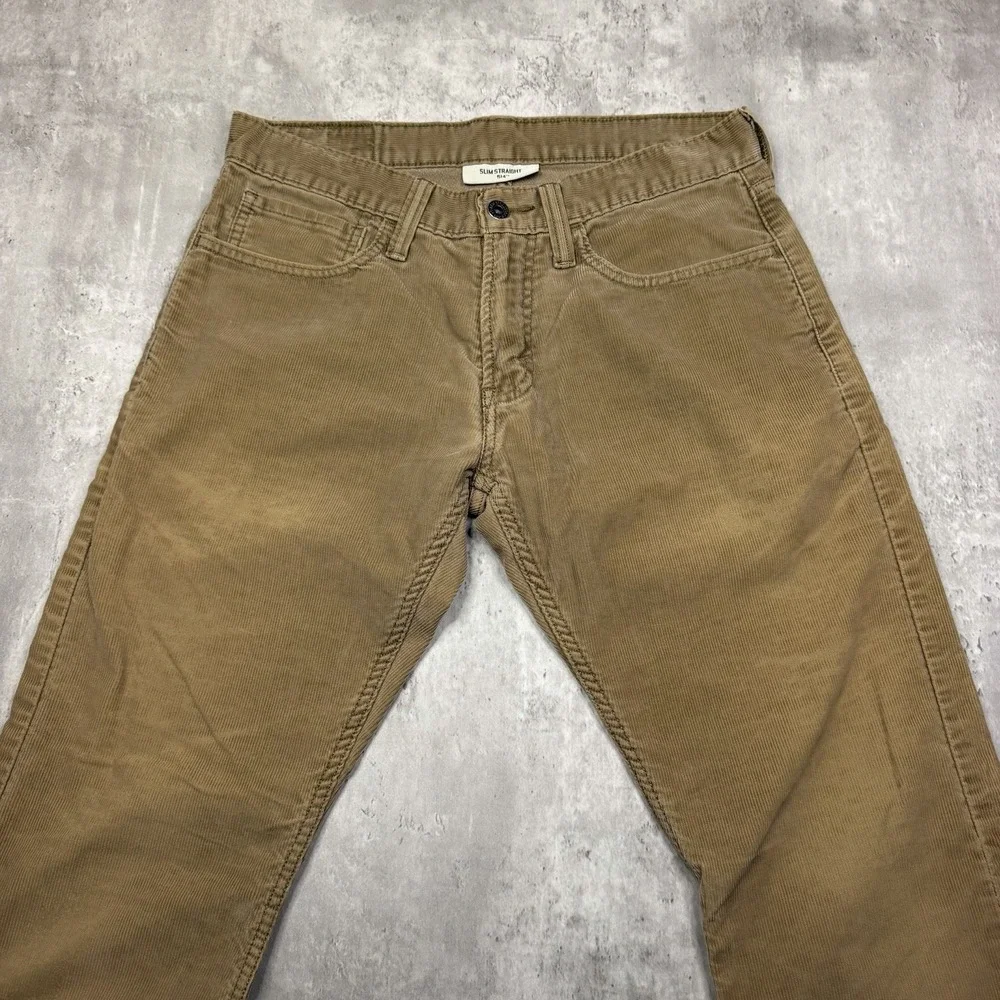 Levis 514 Jeans Mens 31X30 Beige Corduroy Slim Straight Leg Casual Preppy Denim